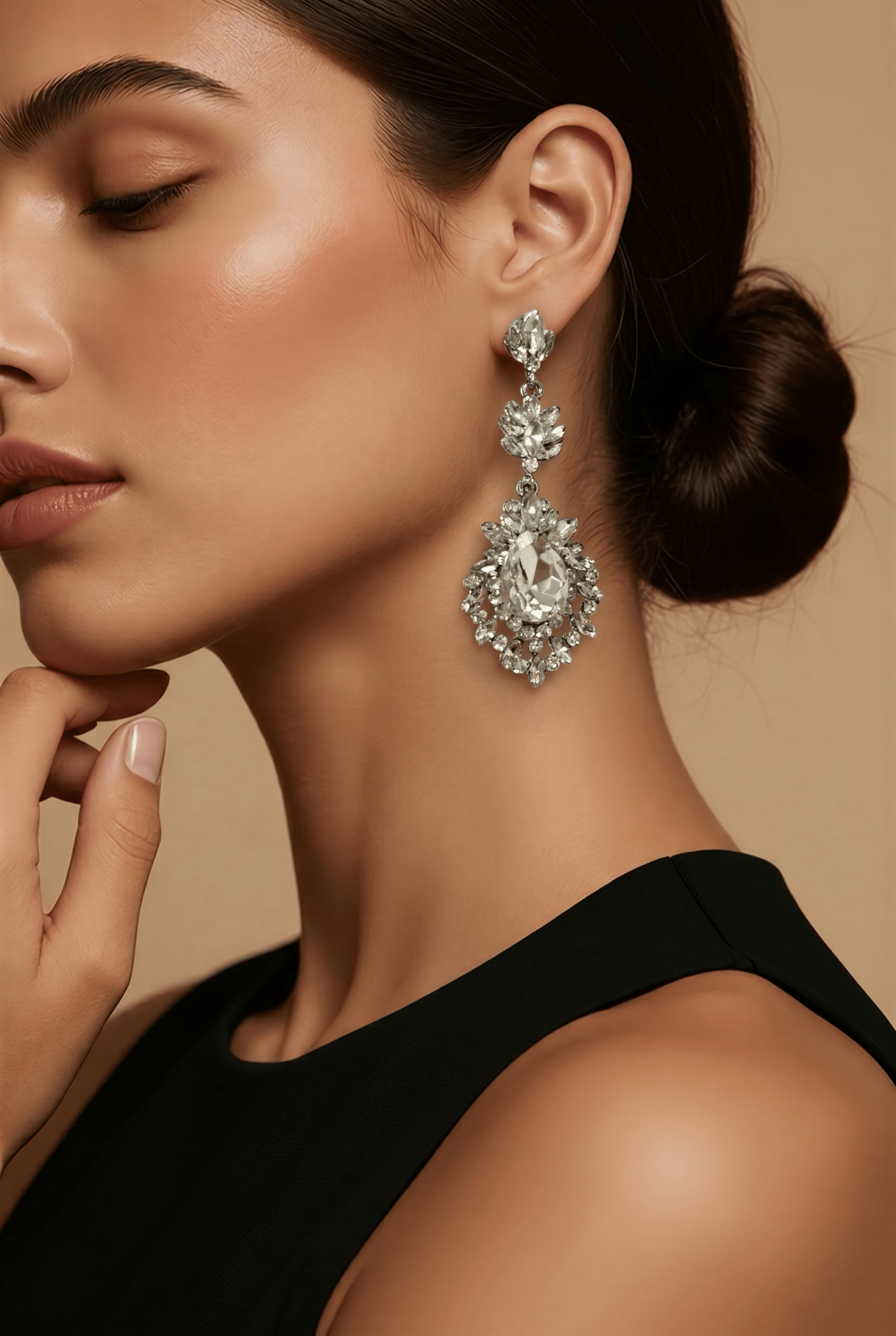 Crystal Teardrop Statement Earrings for Formal & Bridal Wear in Australia | One Honey Boutique