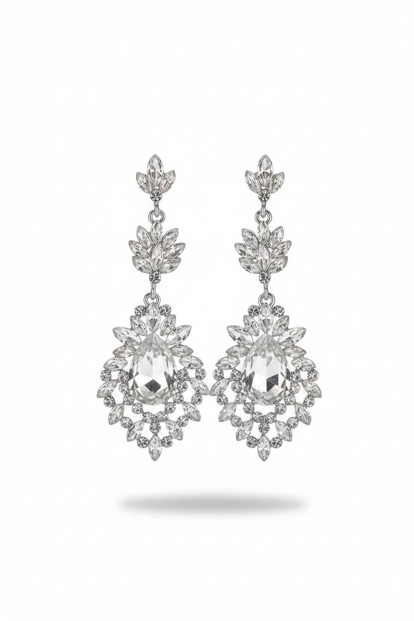 Crystal Teardrop Statement Earrings for Formal & Bridal Wear in Australia | One Honey Boutique