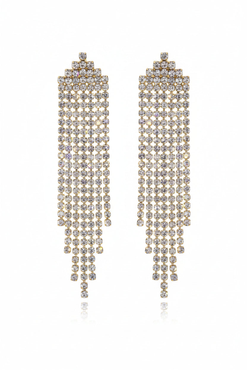 Crystal Waterfall Statement Earrings in Australia | One Honey Boutique