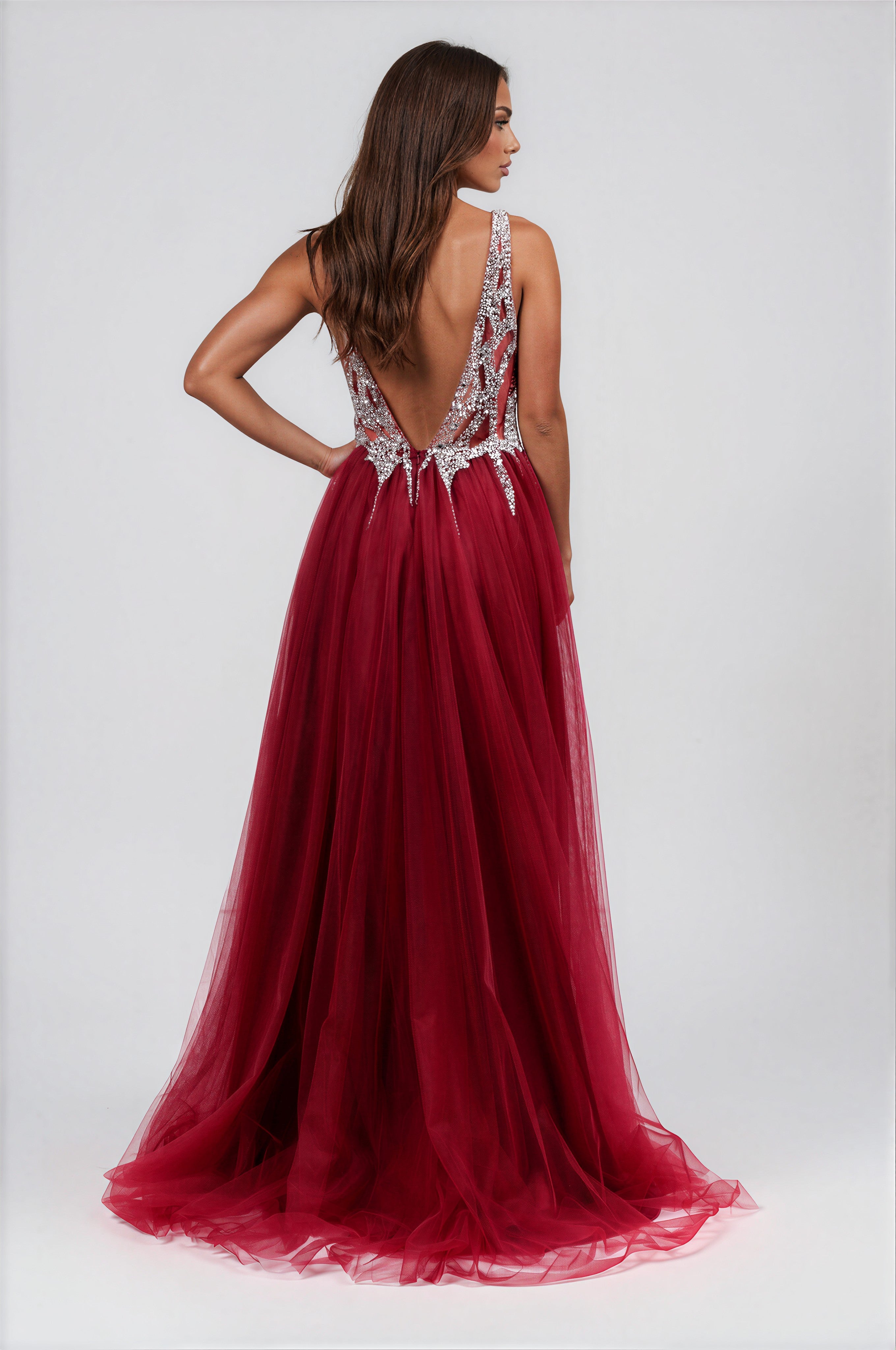 Honey Couture LINA Crystal Tulle Formal Gown in Australia | One Honey Boutique