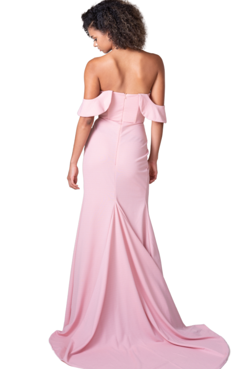 Pia Gladys Perey DELILAH Stretch Crepe Off Shoulder Mermaid Bridesmaid Dress