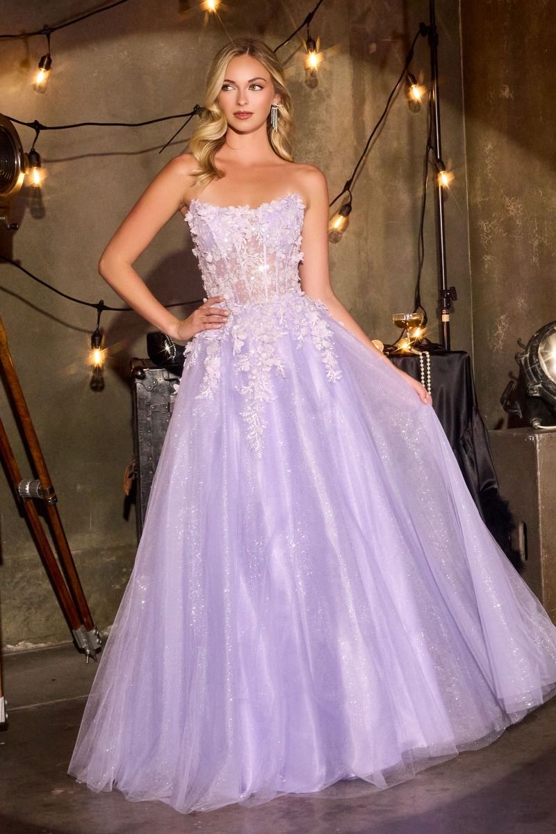ELLSWORTH Couture Floral Applique Glitter Tulle Ball Gown in Australia | One Honey Boutique