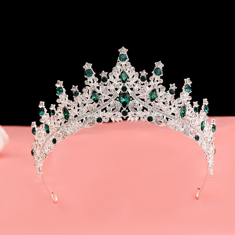 Emerald Crystal Royal Crown Tiara for Pageants & Special Occasions in Australia | One Honey Boutique