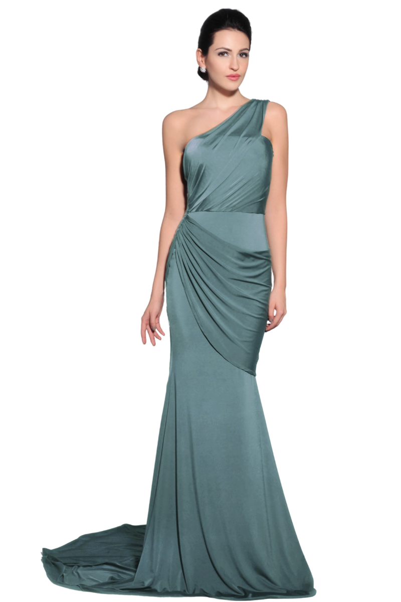 Pia Gladys Perey GARYN Silk Jersey Asymmetric One Shoulder Mermaid Bridesmaid Dress