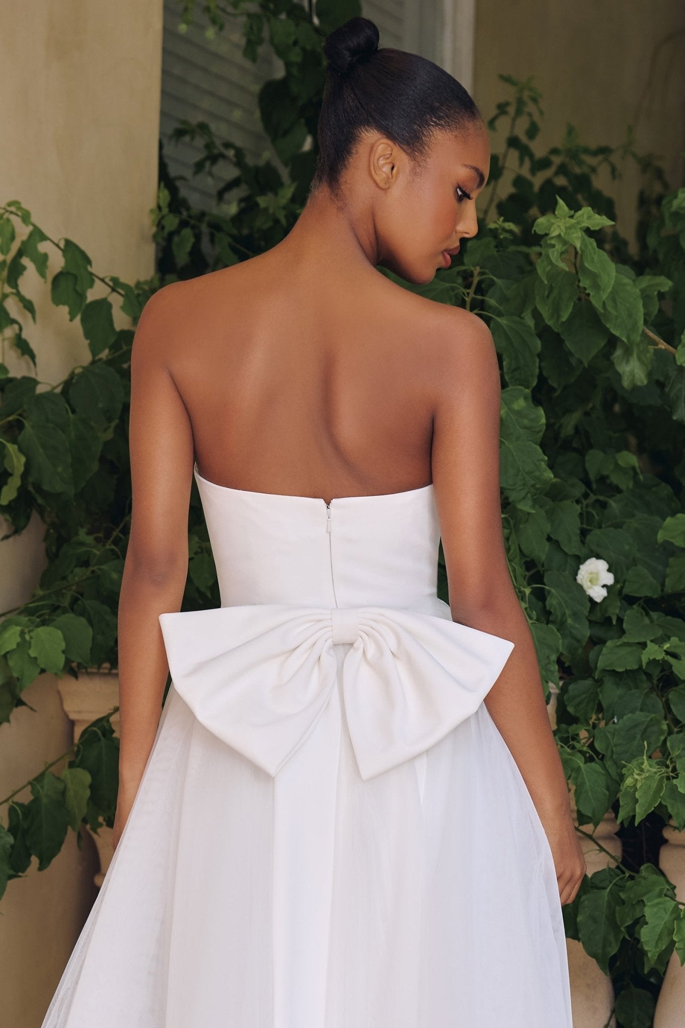 GRACIE Bow Strapless A - Line Affordable Wedding Gown in Australia | One Honey Boutique