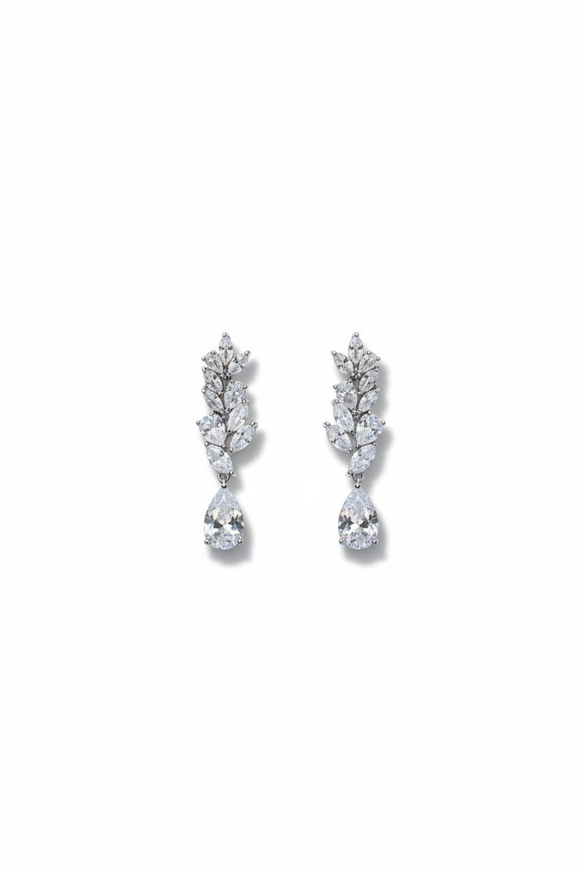 Gregory Ladner Crystal Leaf Teardrop Earrings in Australia | One Honey Boutique