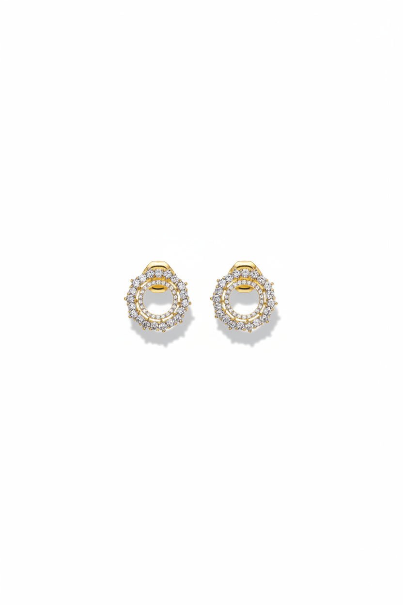 Gregory Ladner Double Halo Crystal Circle Stud Earrings in Australia | One Honey Boutique