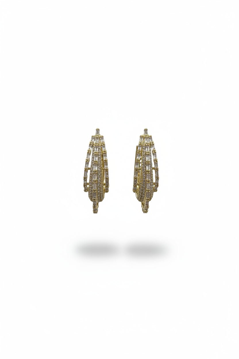 Gregory Ladner Gold Crystal Multi-Row Hoop Earrings in Australia | One Honey Boutique
