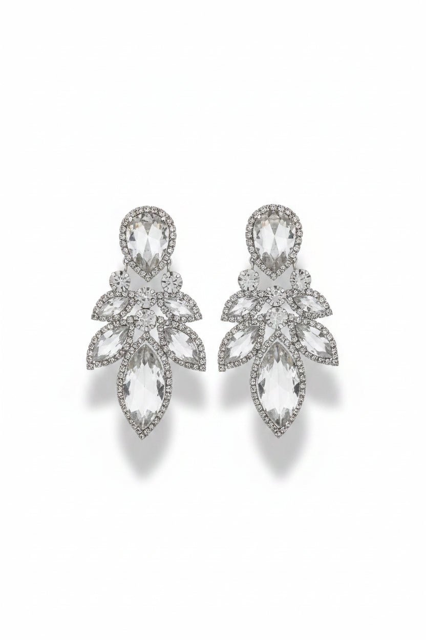 Gregory Ladner Silver Crystal Statement Chandelier Earrings in Australia | One Honey Boutique