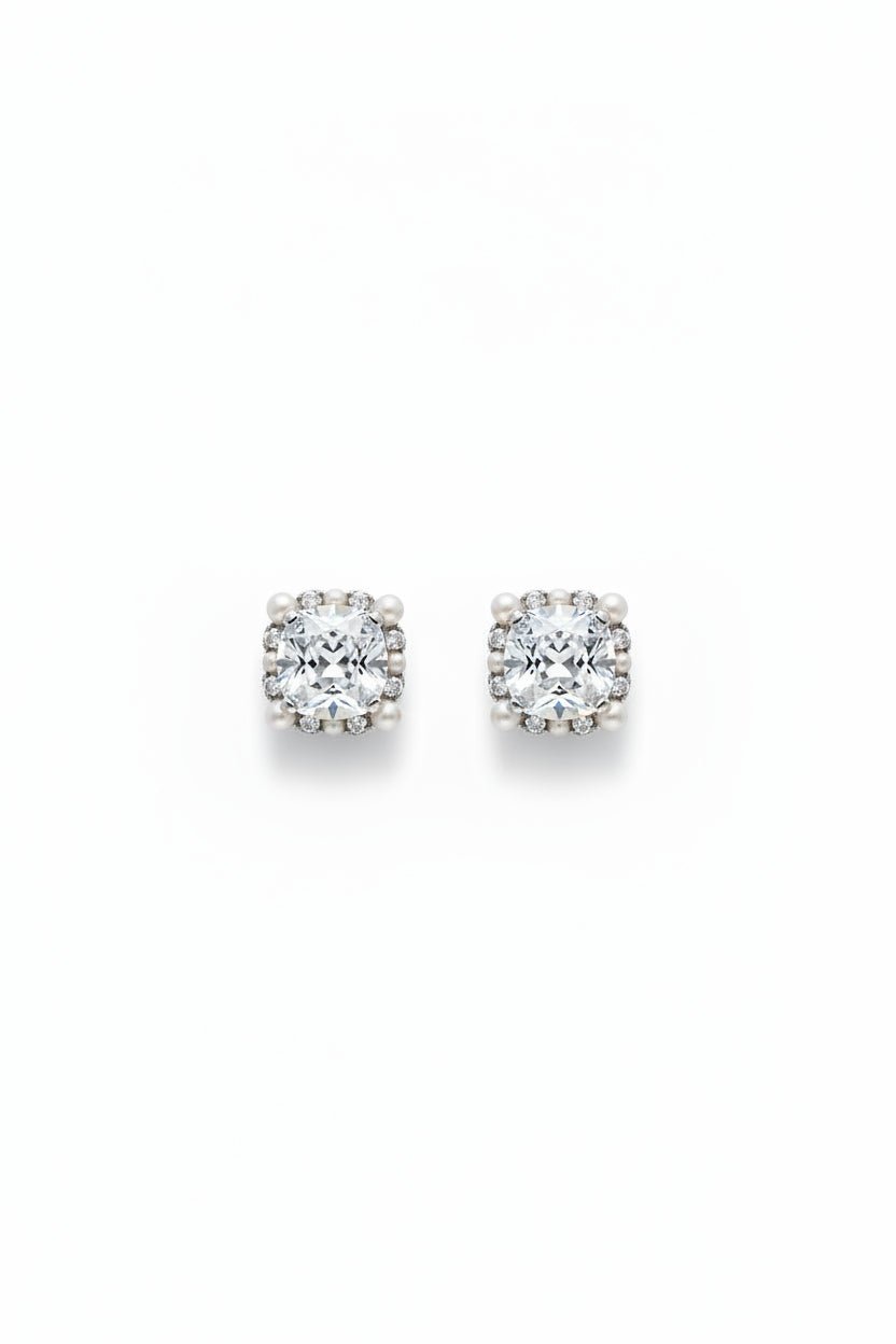Gregory Ladner Smoky Crystal Pearl Halo Stud Earrings in Australia | One Honey Boutique