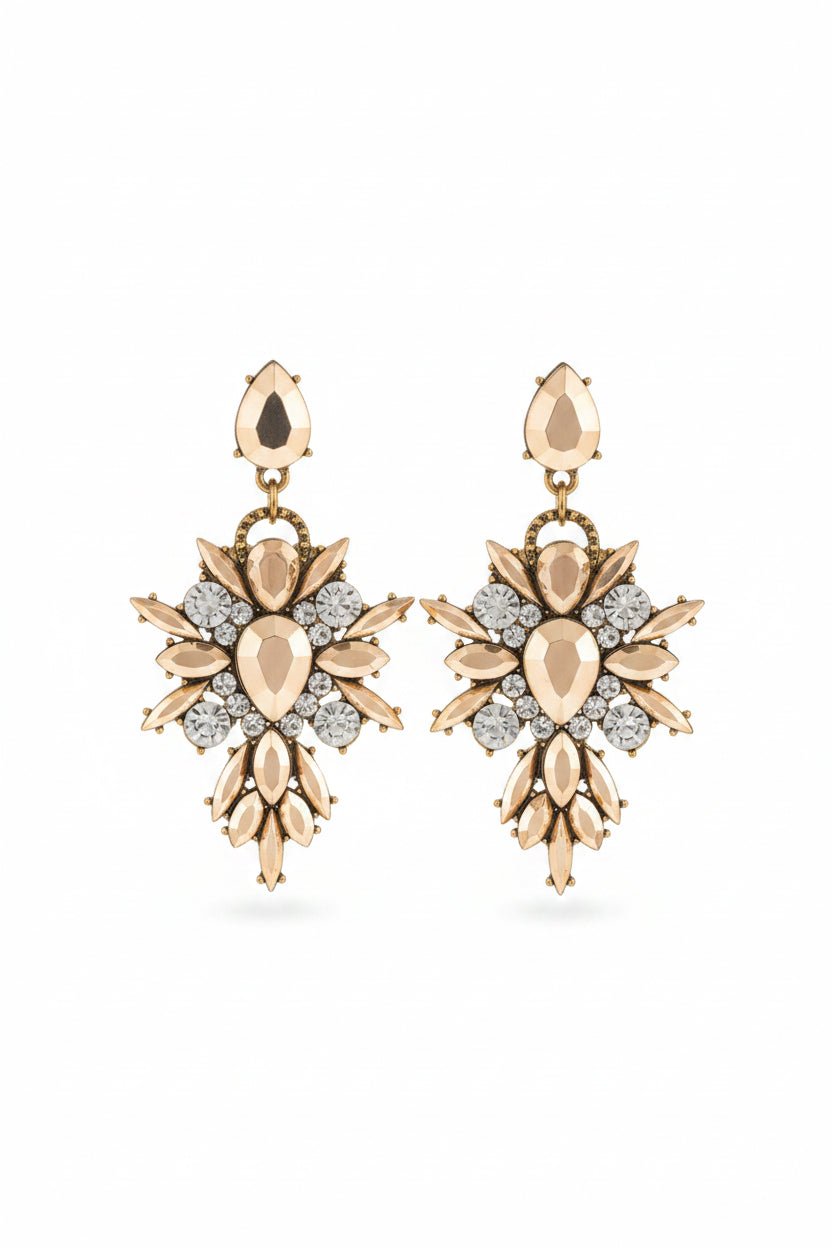 Honey Couture CELESTE Crystal Starburst Statement Drop Earrings in Australia | One Honey Boutique