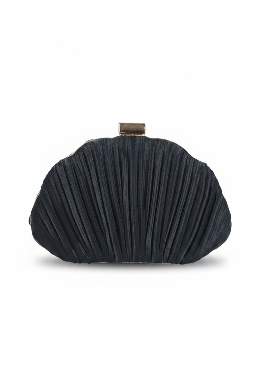 Honey Couture MARINA Pleated Shell Box Clutch Bag in Australia | One Honey Boutique