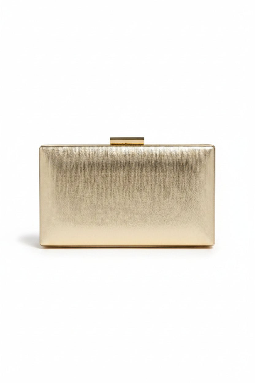 Honey Couture MONACO Metallic Box Clutch Bag in Australia | One Honey Boutique