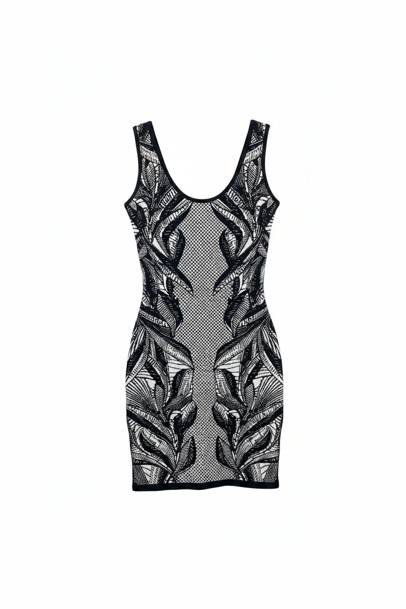 Honey Couture NOIR Mesh Panel Bandage Mini Dress in Australia | One Honey Boutique