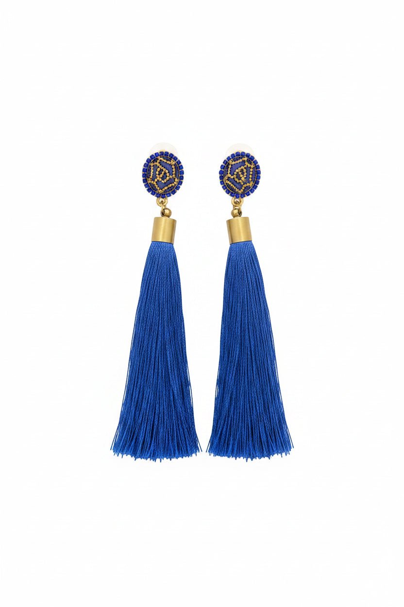 Honey Couture SANTORINI Statement Tassel Drop Earrings in Australia | One Honey Boutique