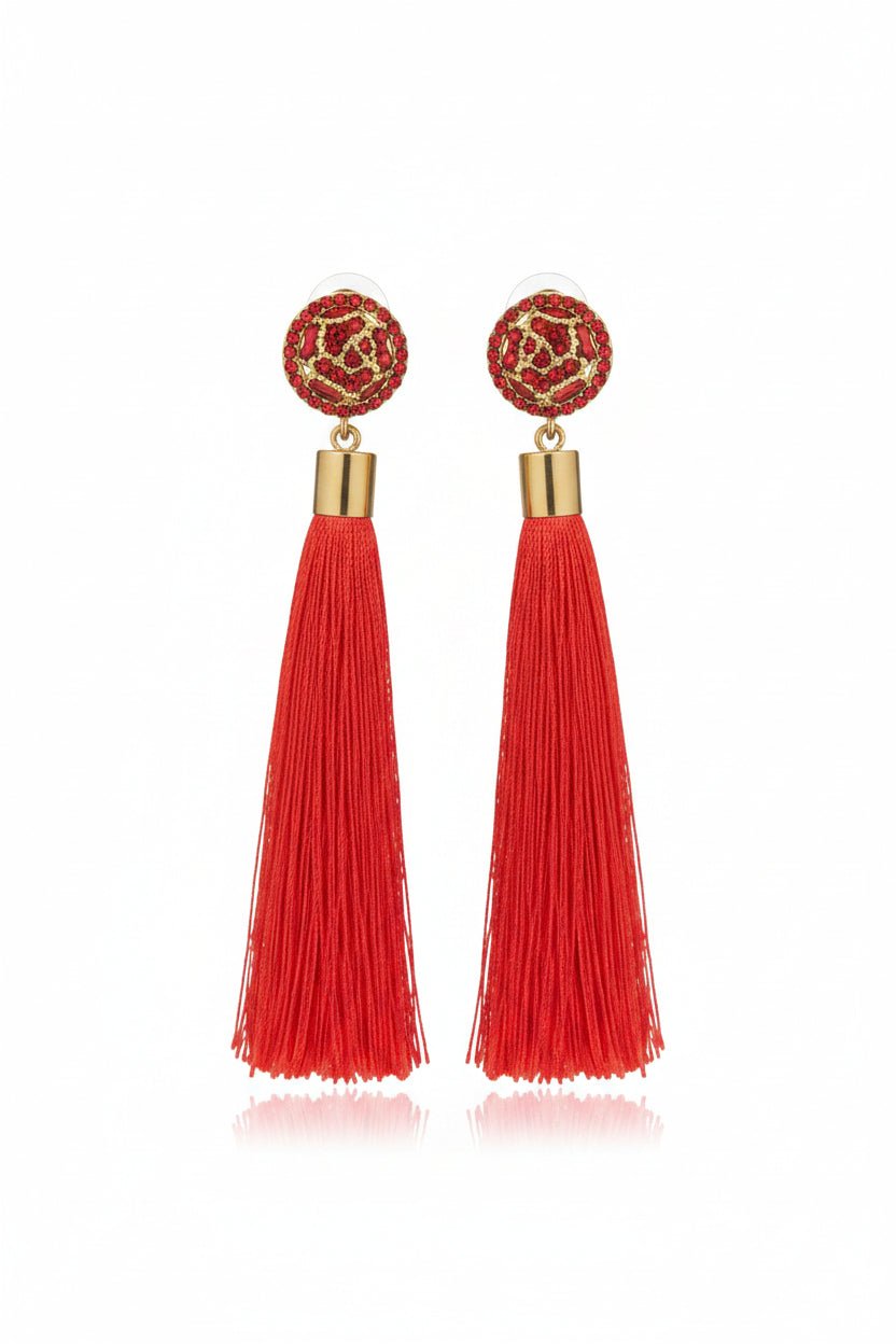Honey Couture SANTORINI Statement Tassel Drop Earrings in Australia | One Honey Boutique
