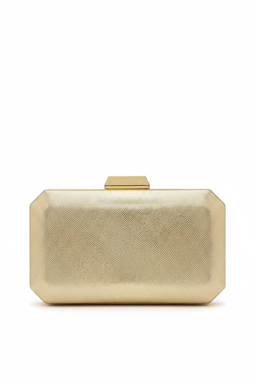Honey Couture SIENNA Textured Metallic Box Clutch Bag in Australia | One Honey Boutique
