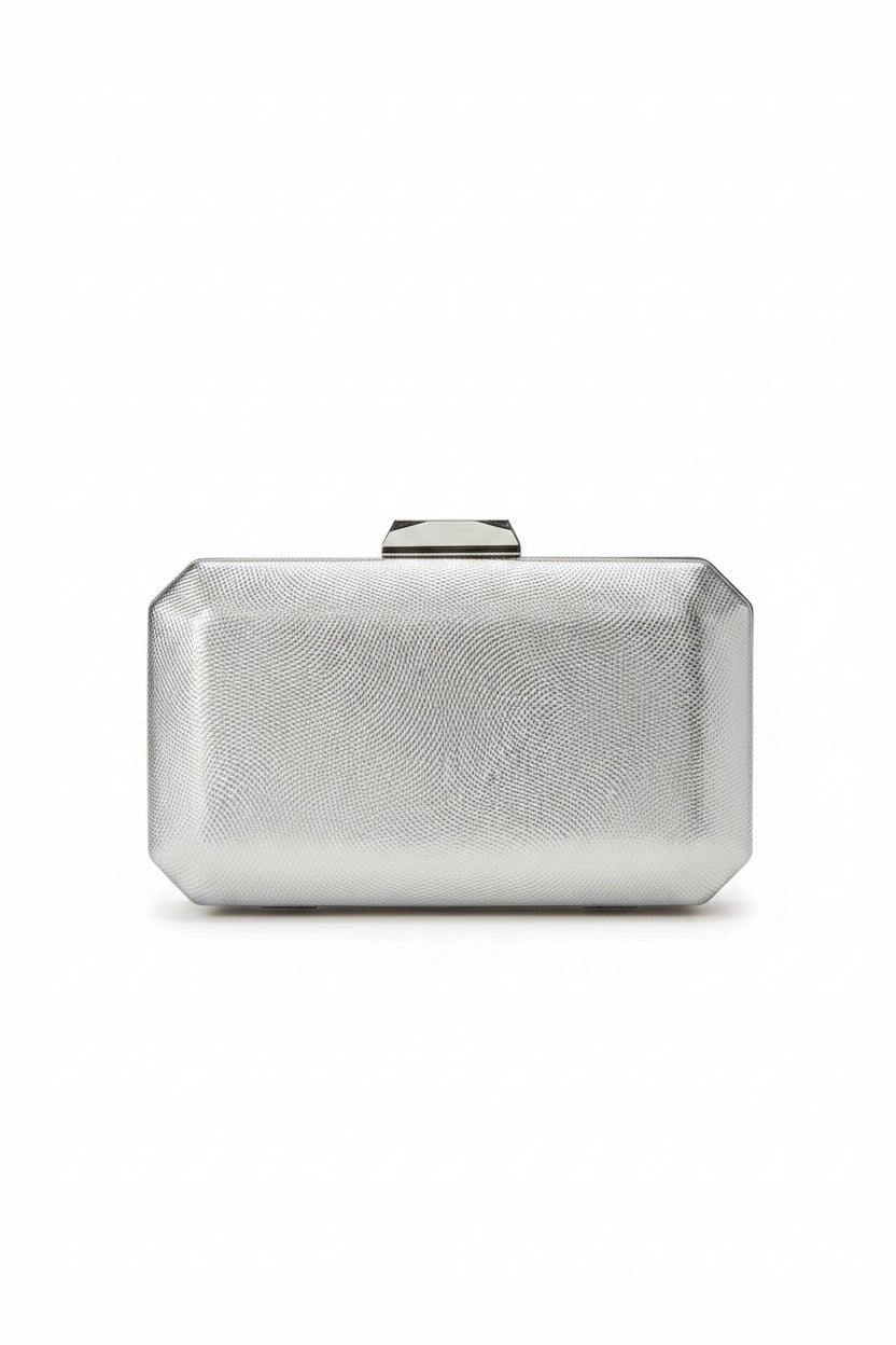 Honey Couture SIENNA Textured Metallic Box Clutch Bag in Australia | One Honey Boutique