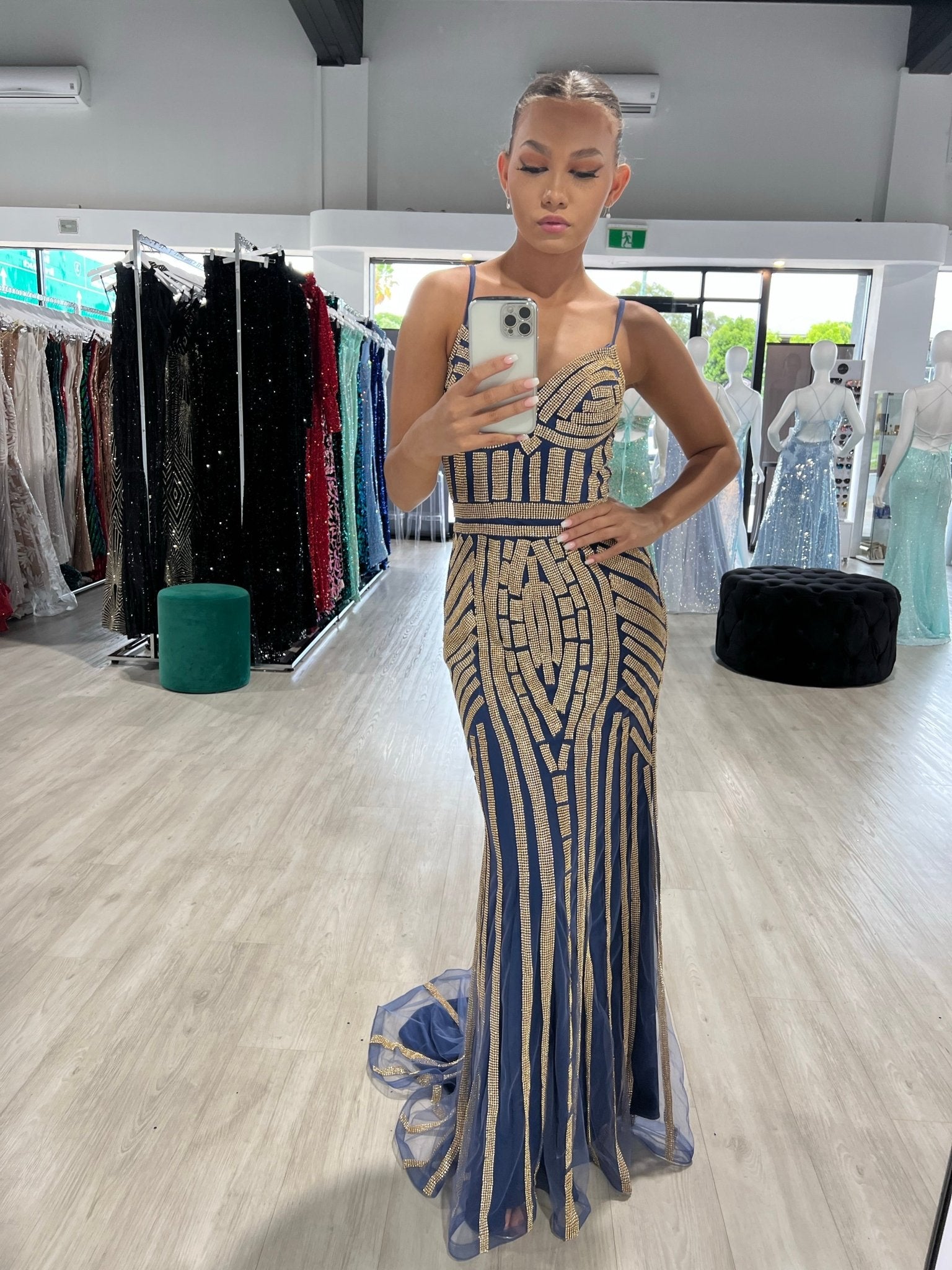 Honey Couture DIAMONDS Sequin Mermaid Formal Gown Dress in Australia | One Honey Boutique