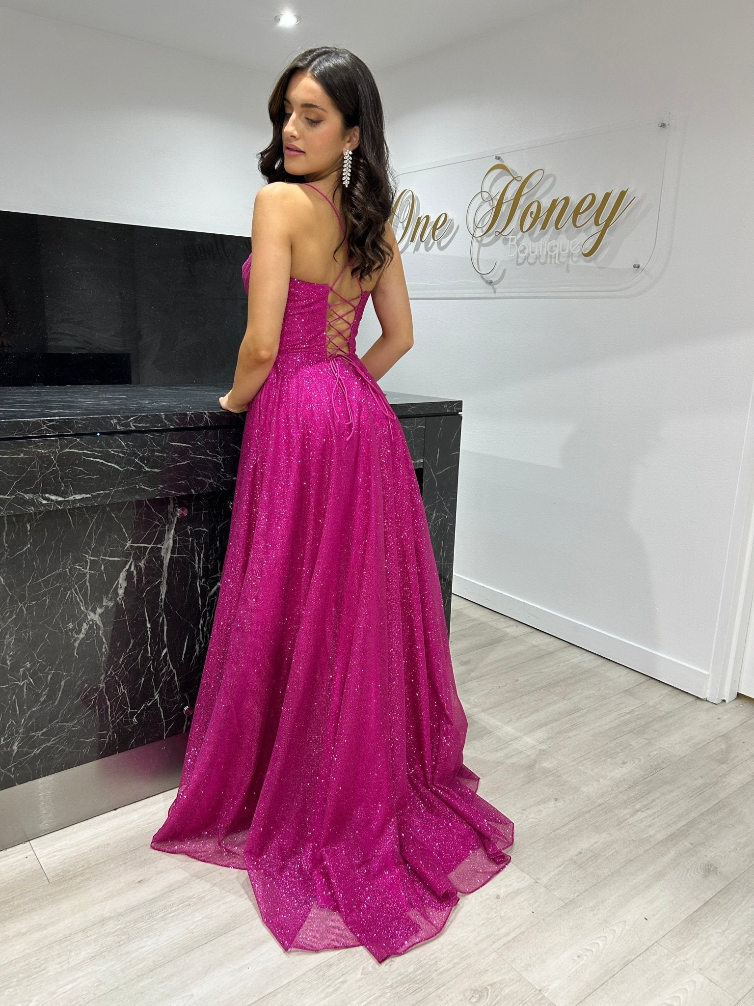 DREYA Glitter Ball Gown School Formal Dress by Honey Couture in Australia | One Honey Boutique