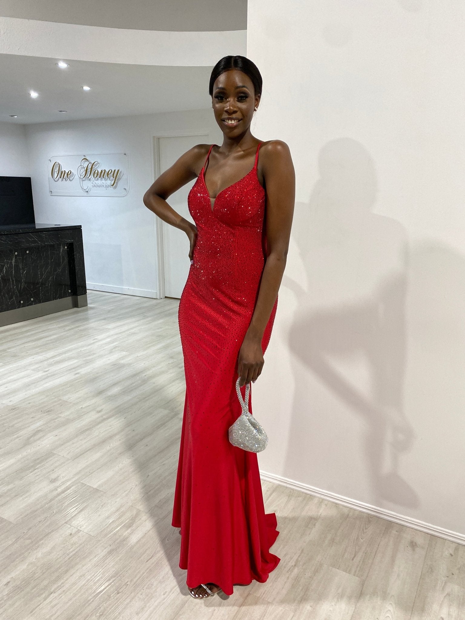 Honey Couture DIOR Diamanté Pouch Clutch Bag in Australia | One Honey Boutique