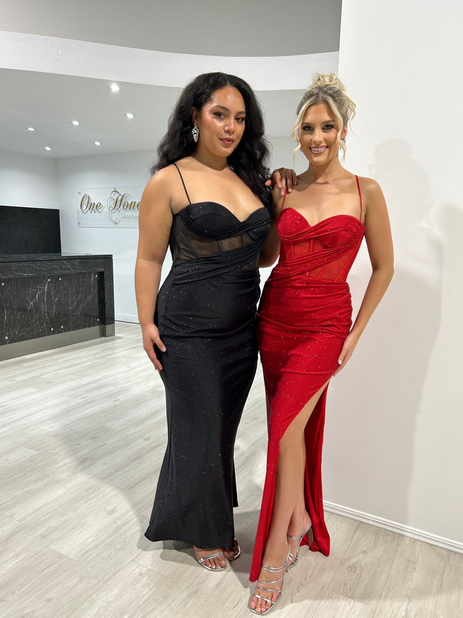 JOYCE Glitter Corset Bustier Mermaid Semi Formal Dress in Australia | One Honey Boutique