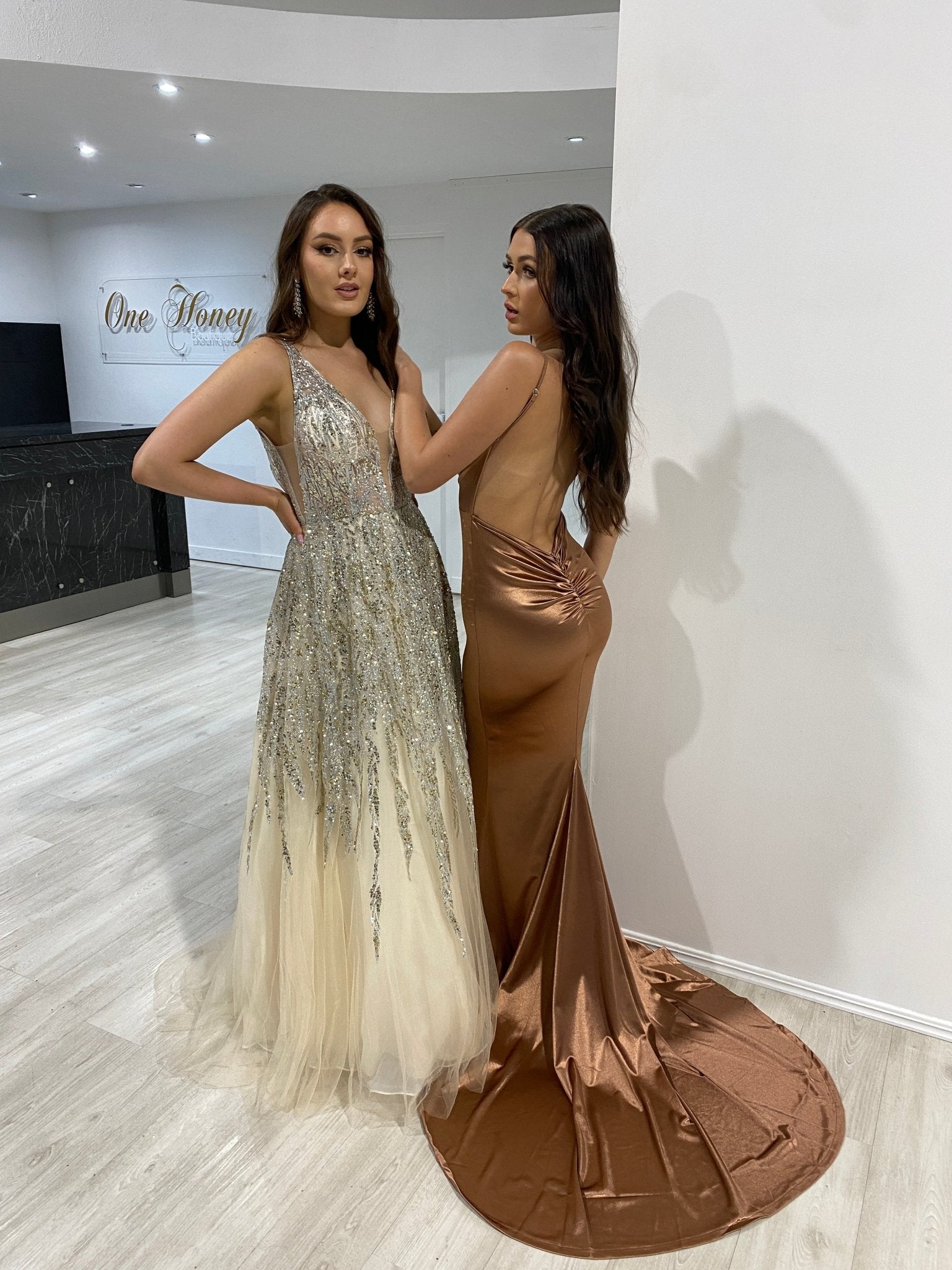 Honey Couture MILEE Low Back Mermaid Evening Gown Dress in Australia | One Honey Boutique