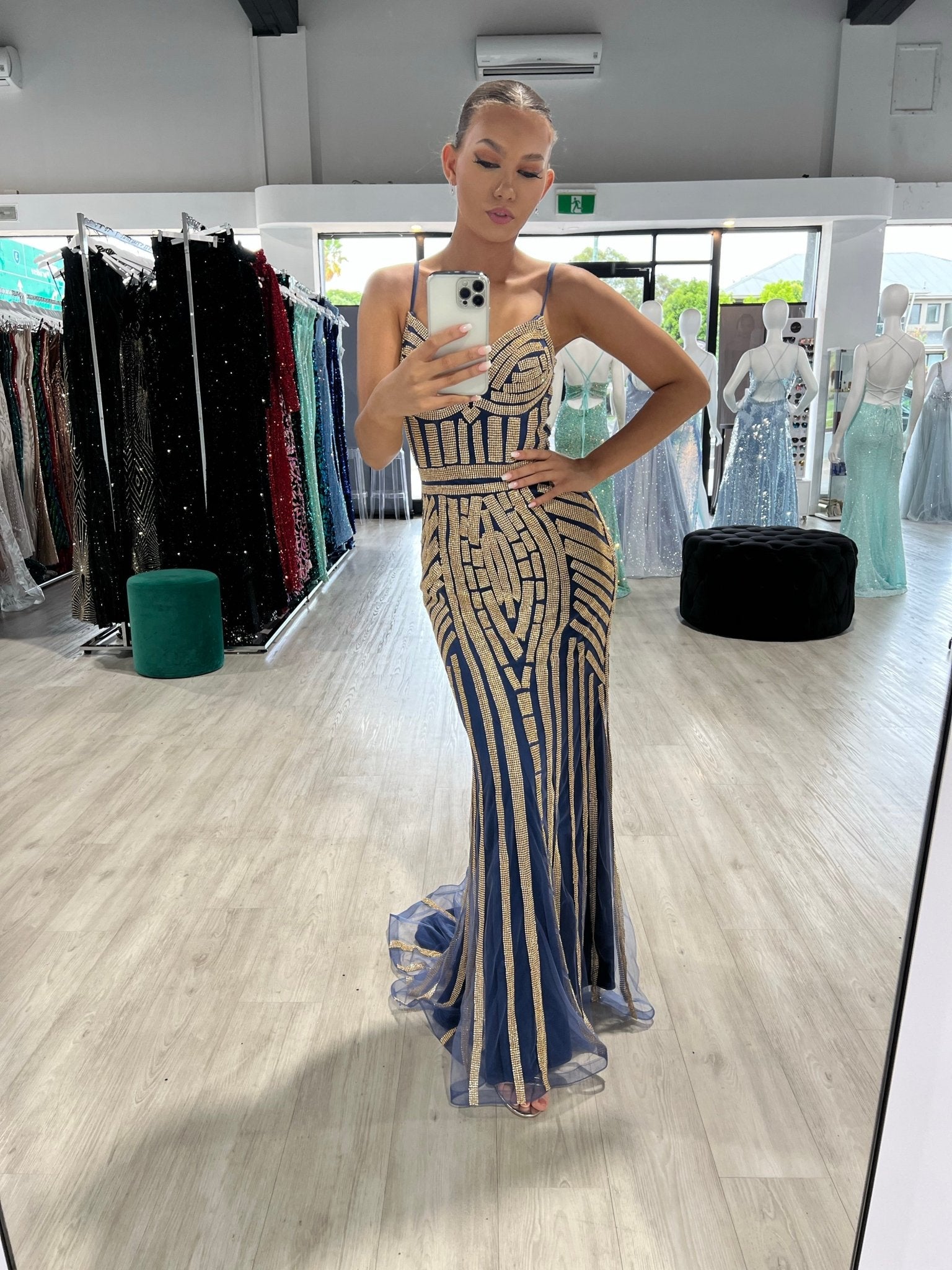 Honey Couture DIAMONDS Sequin Mermaid Formal Gown Dress in Australia | One Honey Boutique