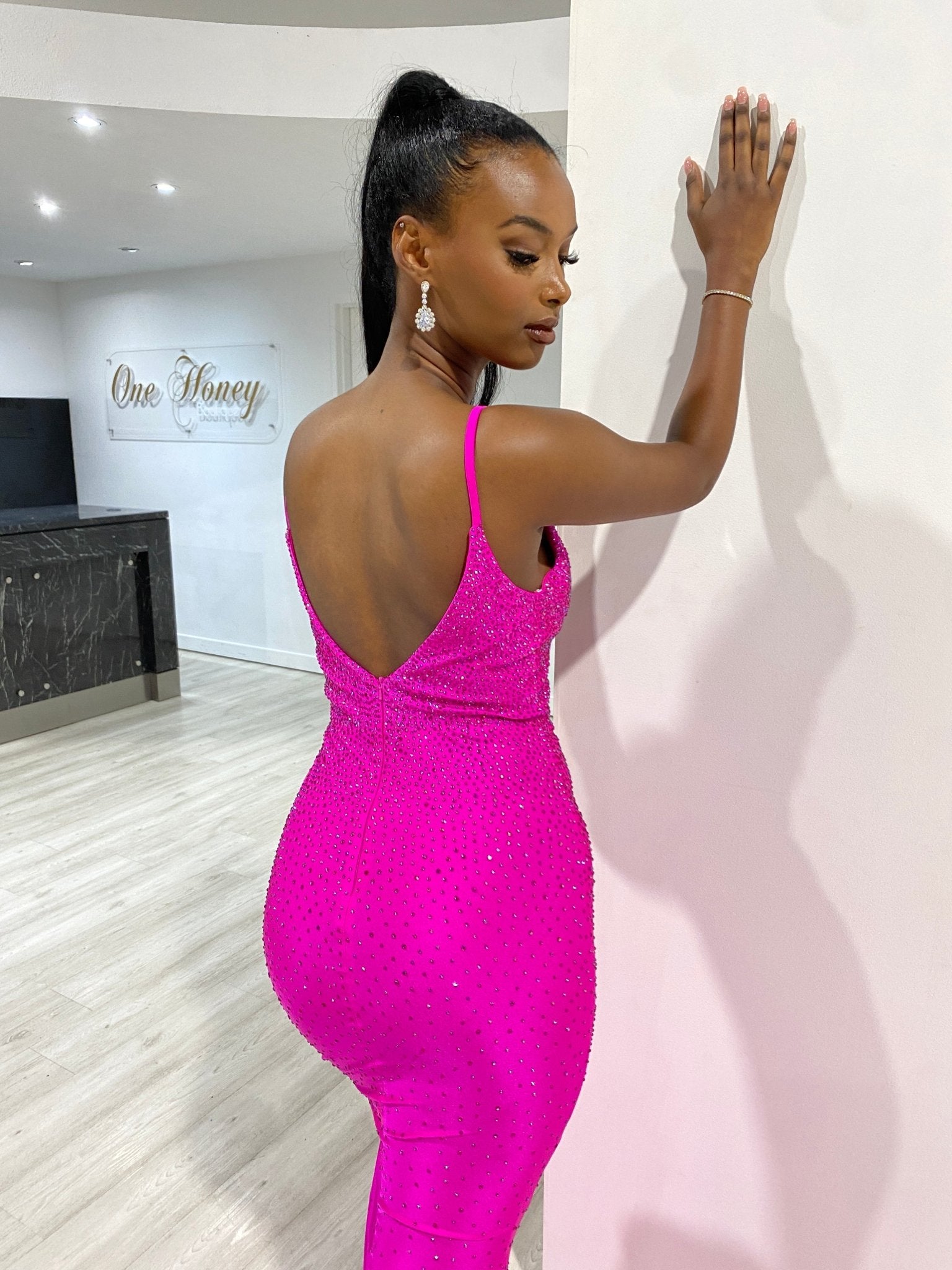 Honey Couture MARISE Diamante Feature Mermaid Formal Dress in Australia | One Honey Boutique