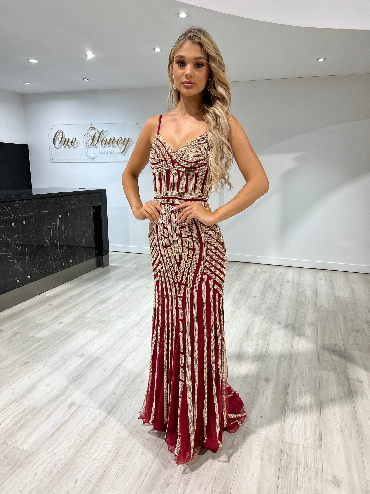 Honey Couture DIAMONDS Sequin Mermaid Formal Gown Dress in Australia | One Honey Boutique