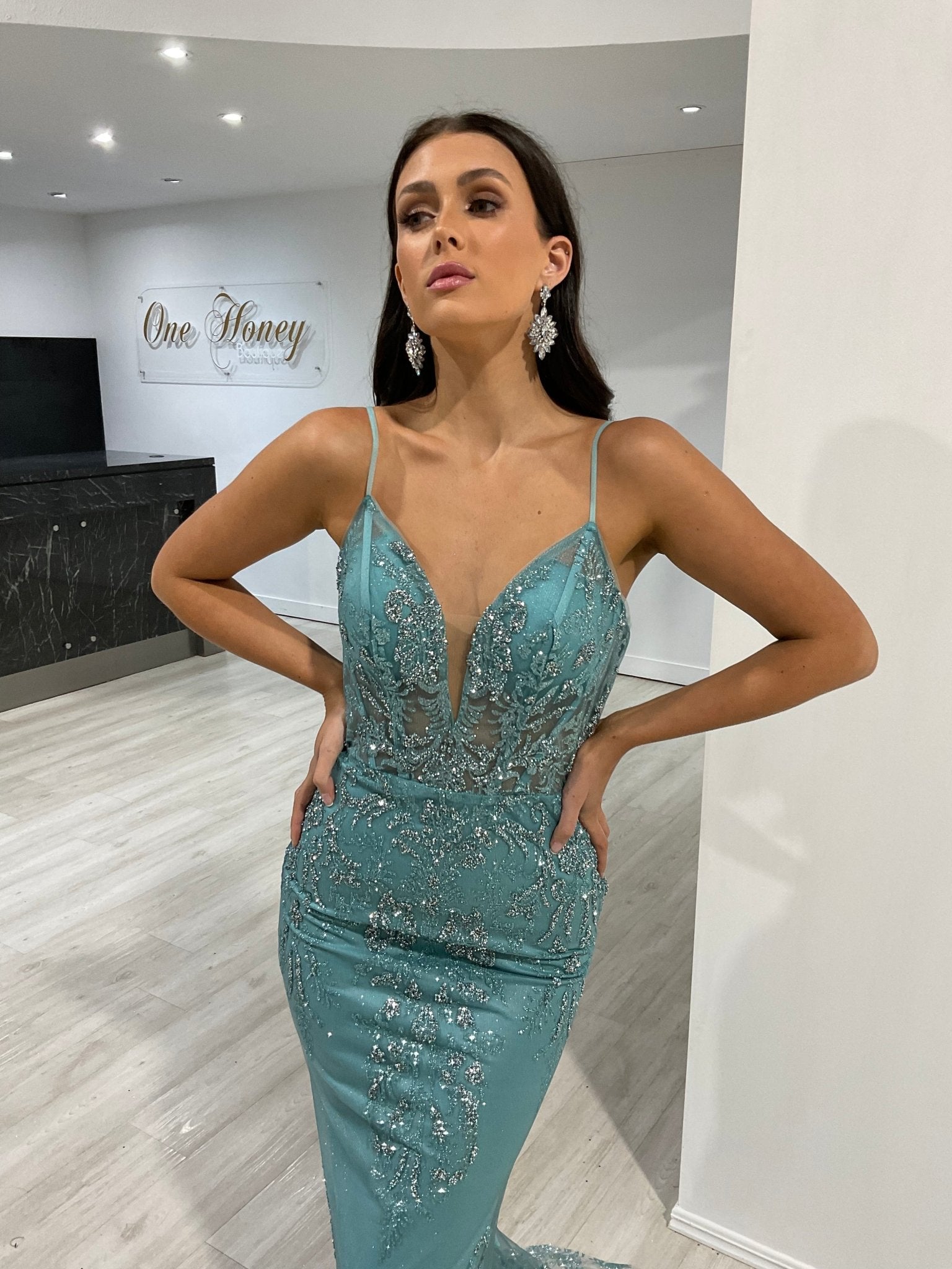 SHONTAE Sequin Corset Glitter Mermaid Formal Gown Dress in Australia | One Honey Boutique