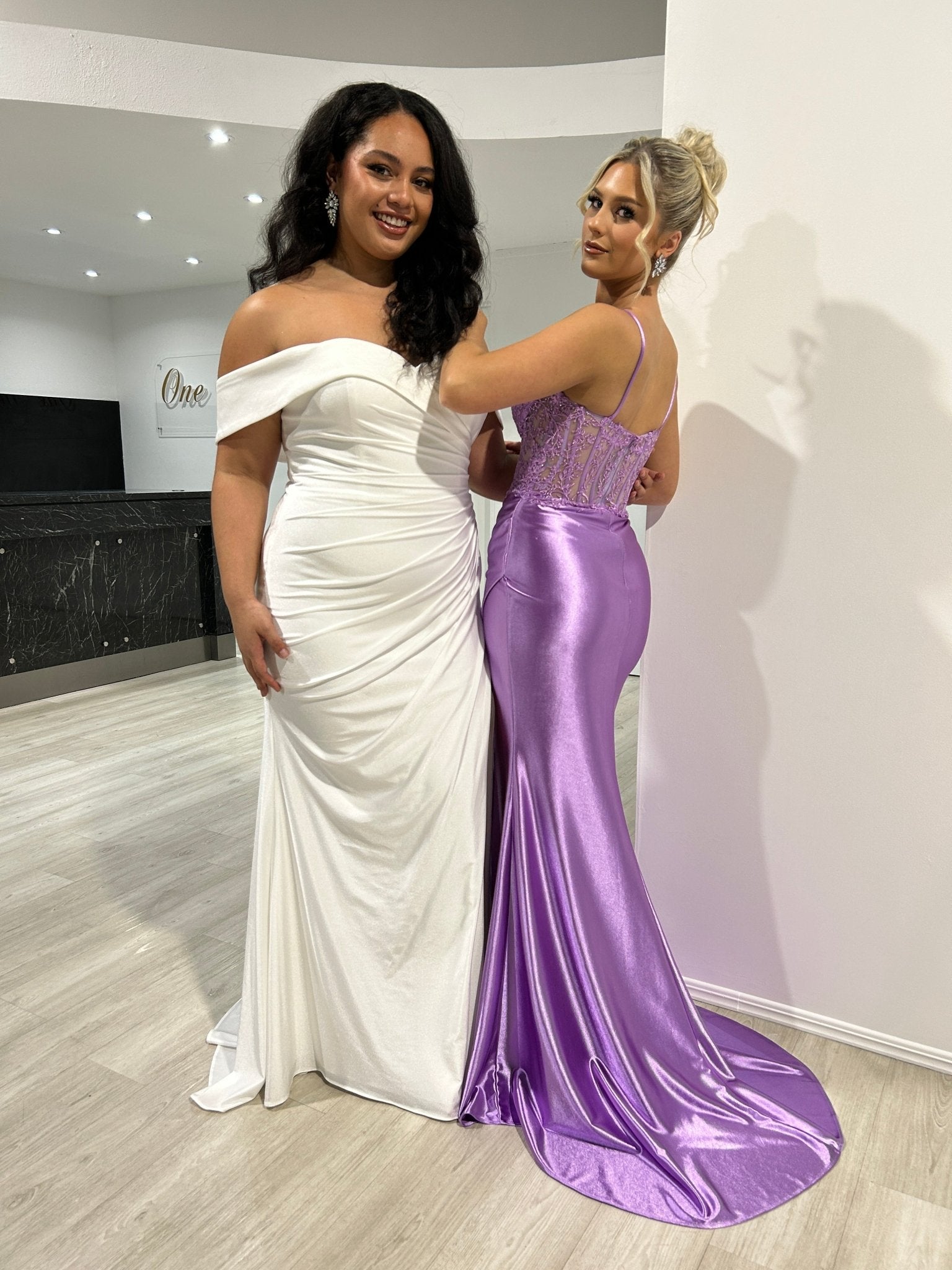 Honey Couture MYORA Embellished Bustier Satin Mermaid Formal Dress in Australia | One Honey Boutique