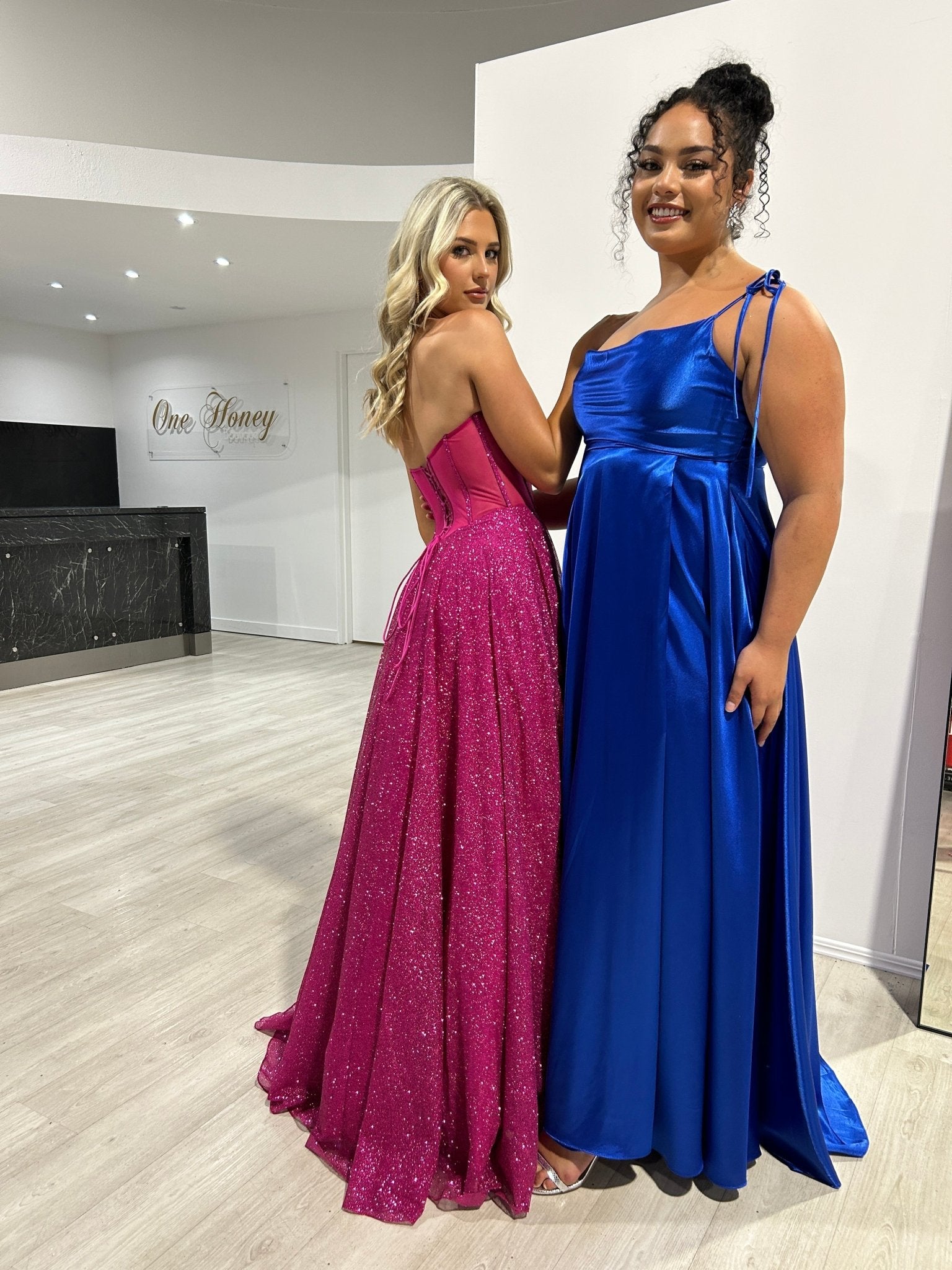 XENA Silky Tie Up A - Line Formal Bridesmaid & Formal Dress in Australia | One Honey Boutique