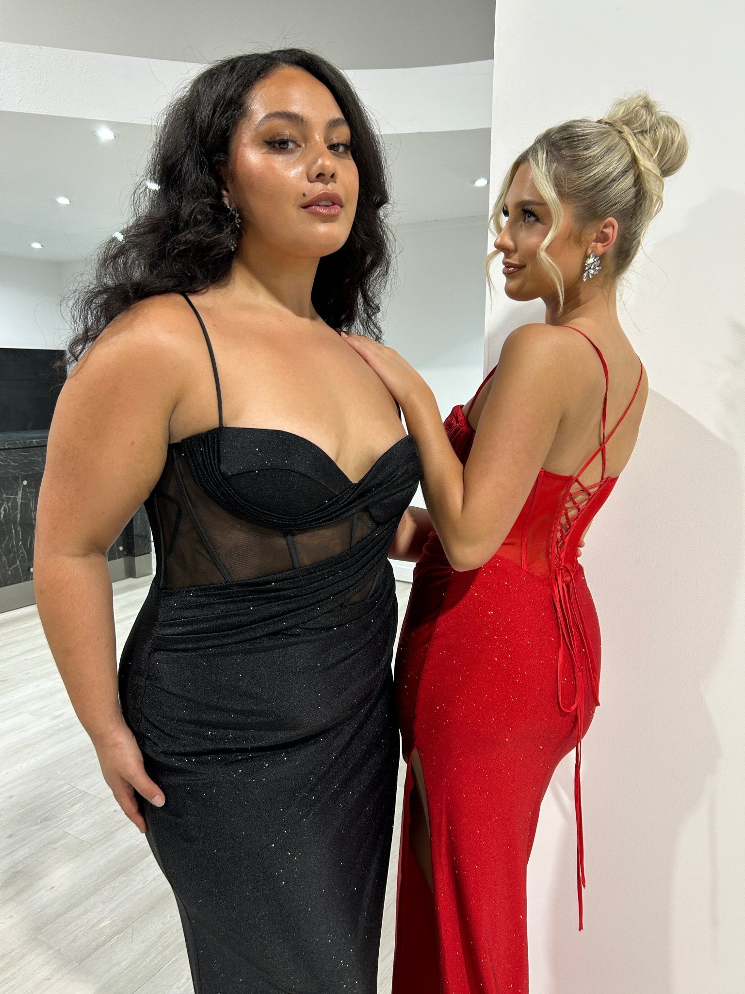 JOYCE Glitter Corset Bustier Mermaid Semi Formal Dress in Australia | One Honey Boutique