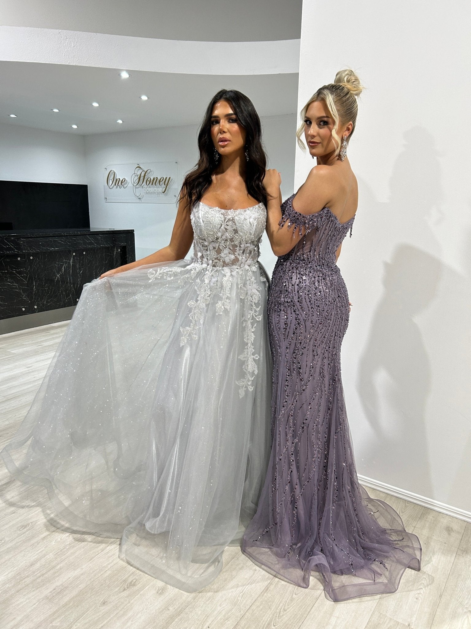 REYA Tulle Corset Back Romantic A Line Formal Dress in Australia | One Honey Boutique