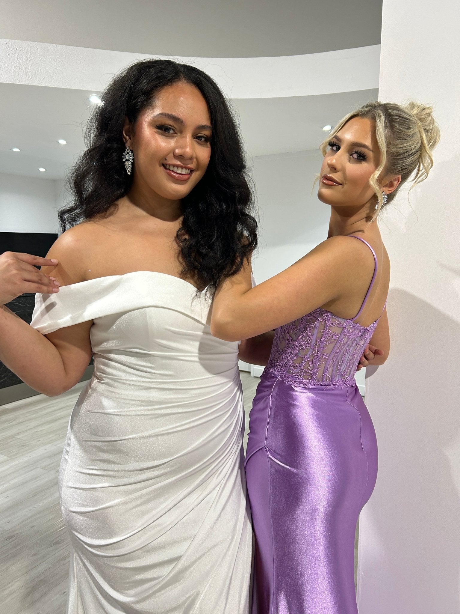 Honey Couture MYORA Embellished Bustier Satin Mermaid Formal Dress in Australia | One Honey Boutique