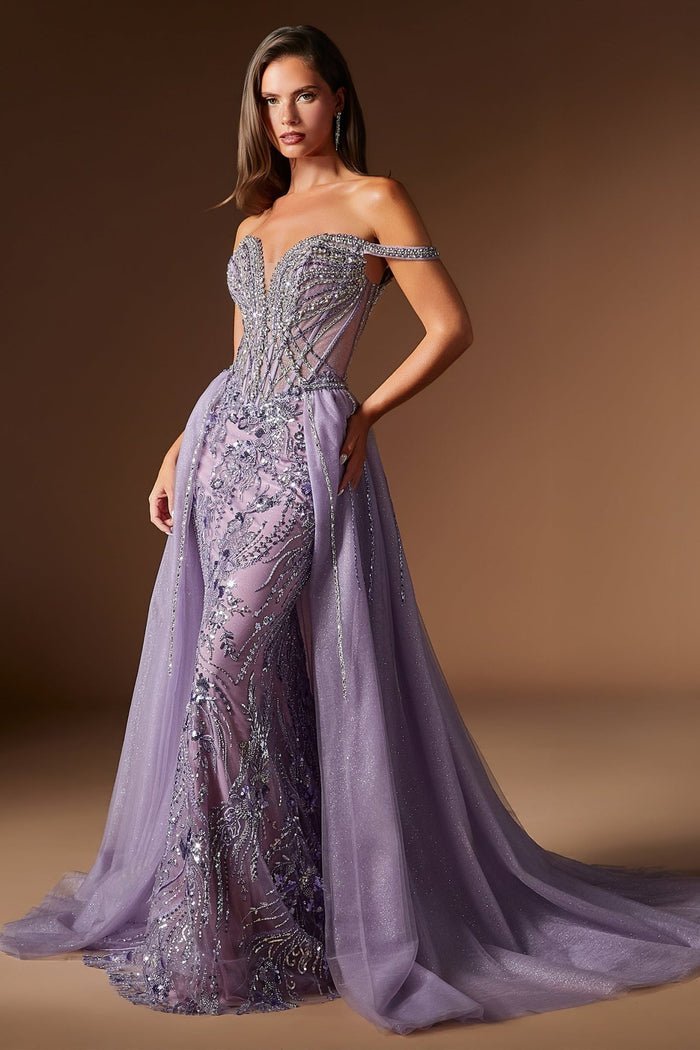 JANNAH Off Shoulder Embellished Fitted Prom & Formal Dress in Australia | One Honey Boutique