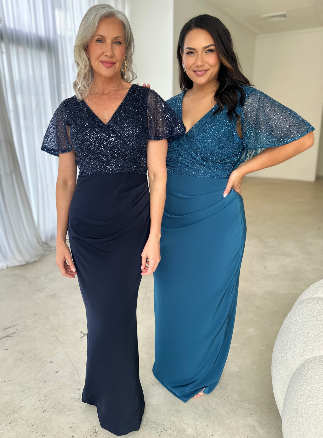 Trellis Lane JOYCE Beaded Sheer Bodice Fitted Pencil Midi Dress