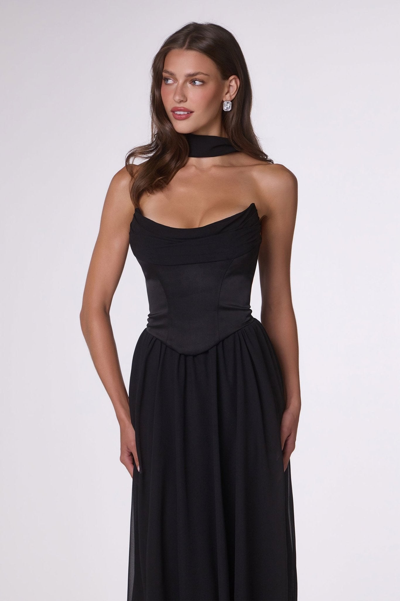 KARINE Satin Chiffon Formal Gown in Australia | One Honey Boutique