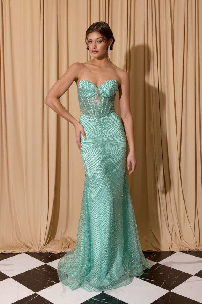 KIMBERLEY Sequin Glitter Corset Bodice Mermaid Prom Dress in Australia | One Honey Boutique