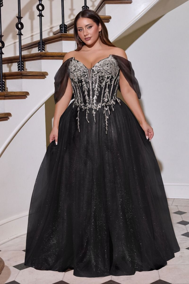 KIZI Curve Beaded Corset Glitter Tulle A - Line Prom & Formal Gown in Australia | One Honey Boutique