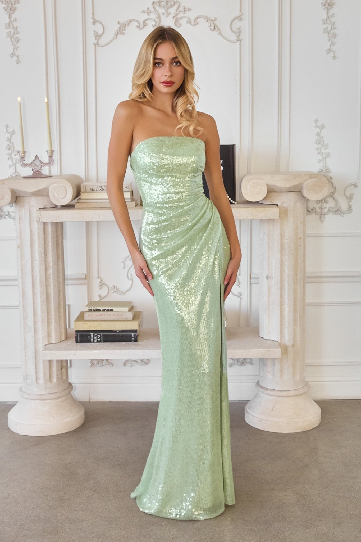 LAVONNE Strapless Sequin Fitted Prom & Formal Dress in Australia | One Honey Boutique
