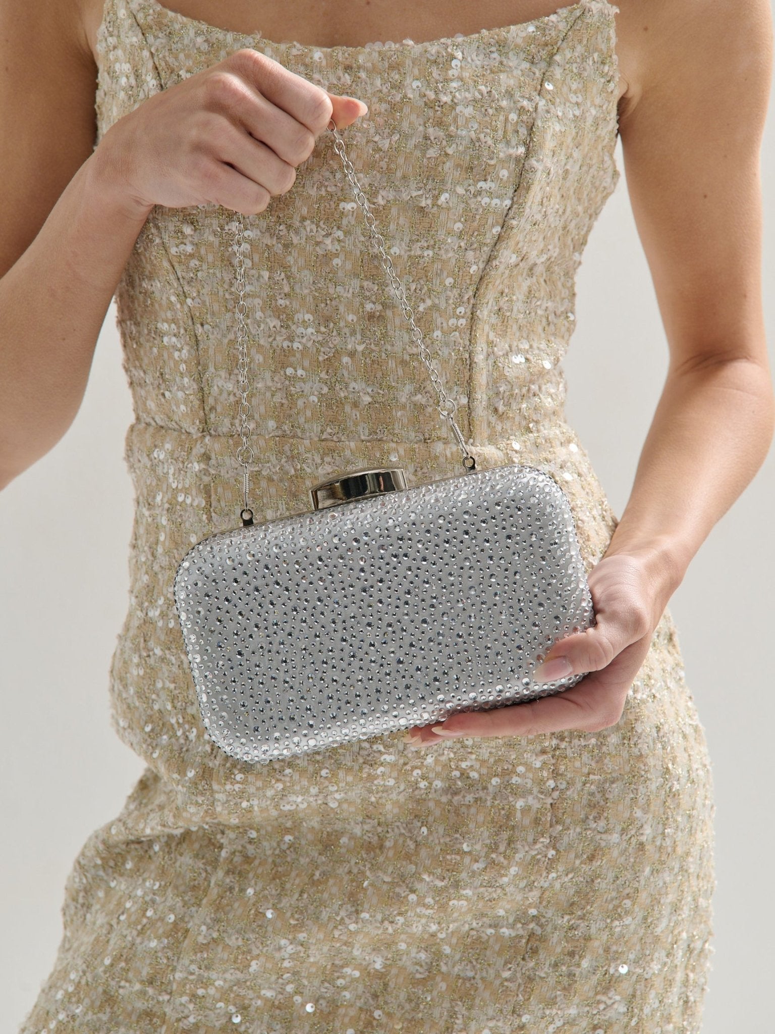 Lustre & Sage ROMIE Rhinestone Clutch Bag in Australia | One Honey Boutique