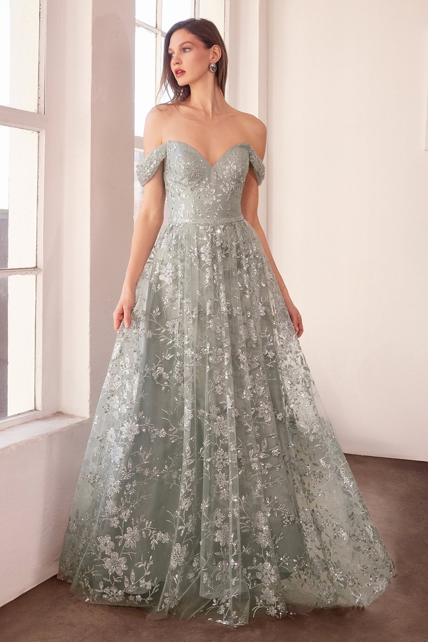 MALINDA Sweetheart Glitter Tulle A - Line Evening Dress in Australia | One Honey Boutique