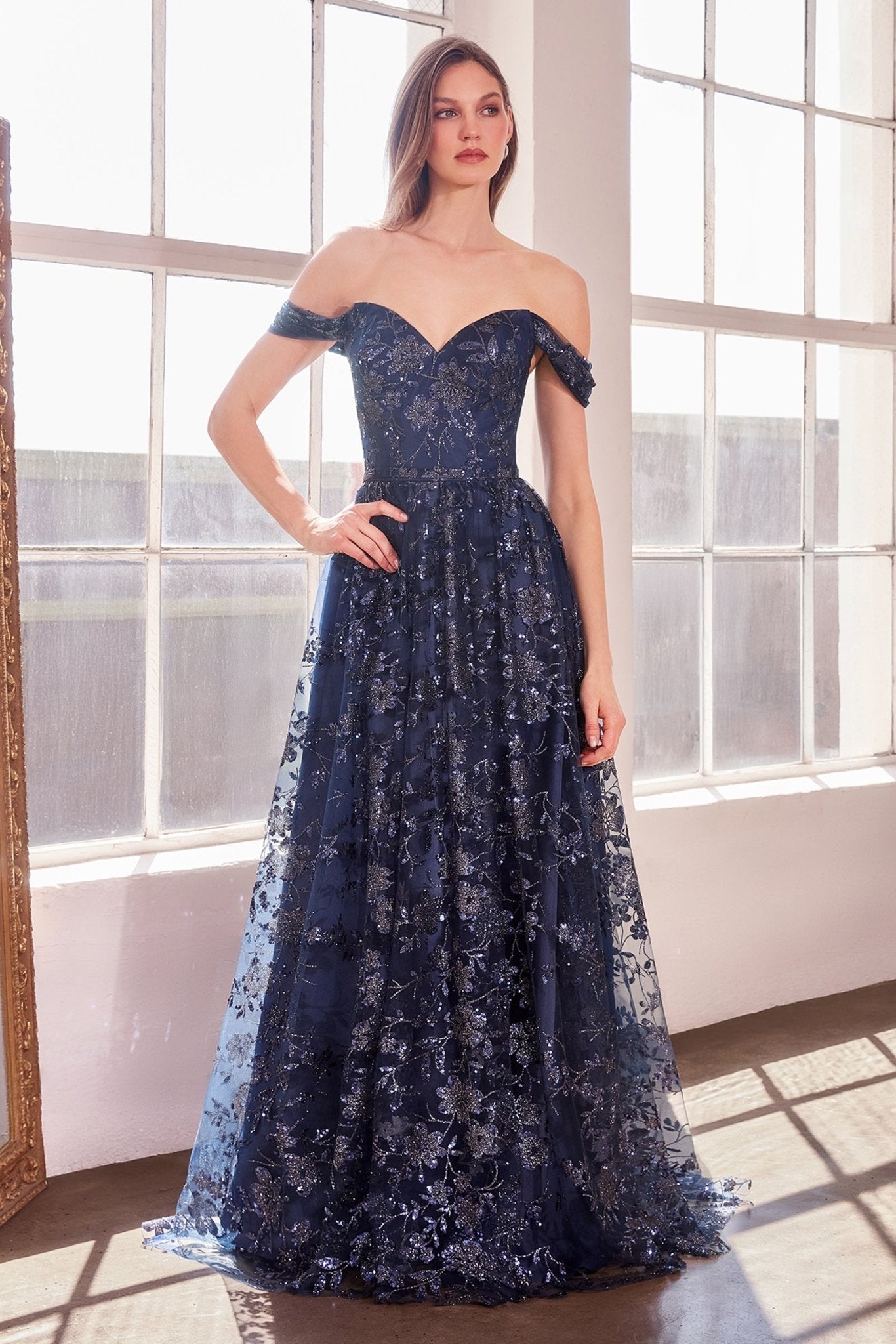 MALINDA Sweetheart Glitter Tulle A - Line Evening Dress in Australia | One Honey Boutique