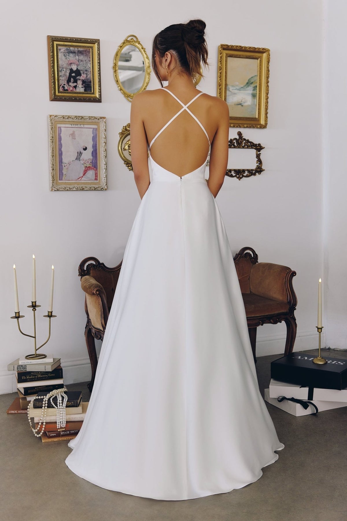 MARIELLE Satin Cowl Neck Wedding Gown | One Honey MARIELLE Satin Cowl Neck Wedding Gown | One Honey