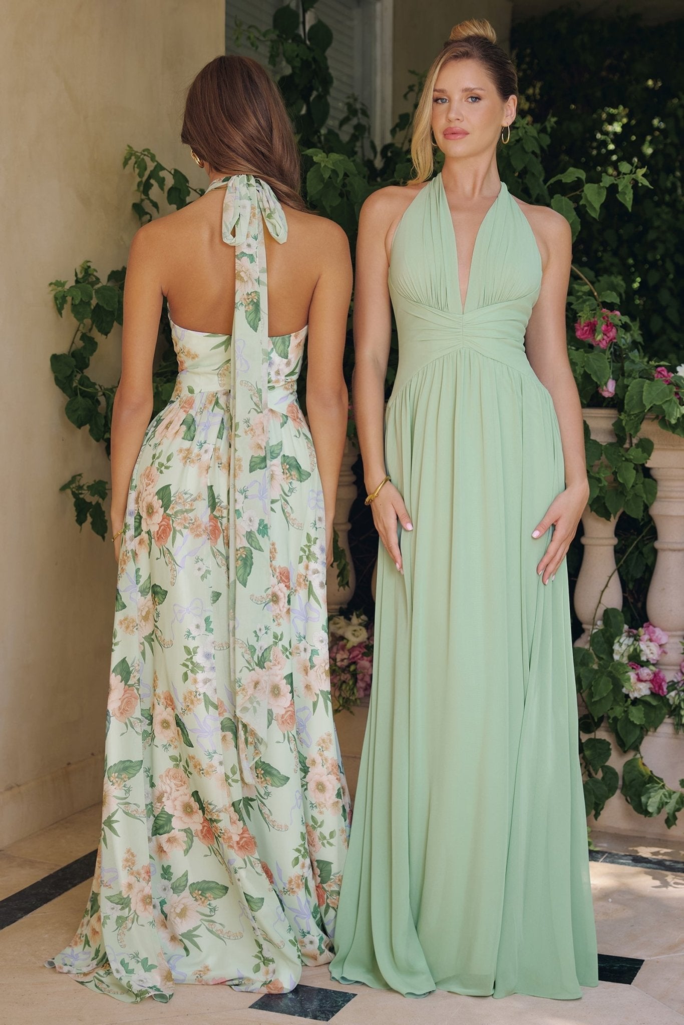 MEADOW Chiffon Halter A - Line Prom & Formal Dress in Australia | One Honey Boutique