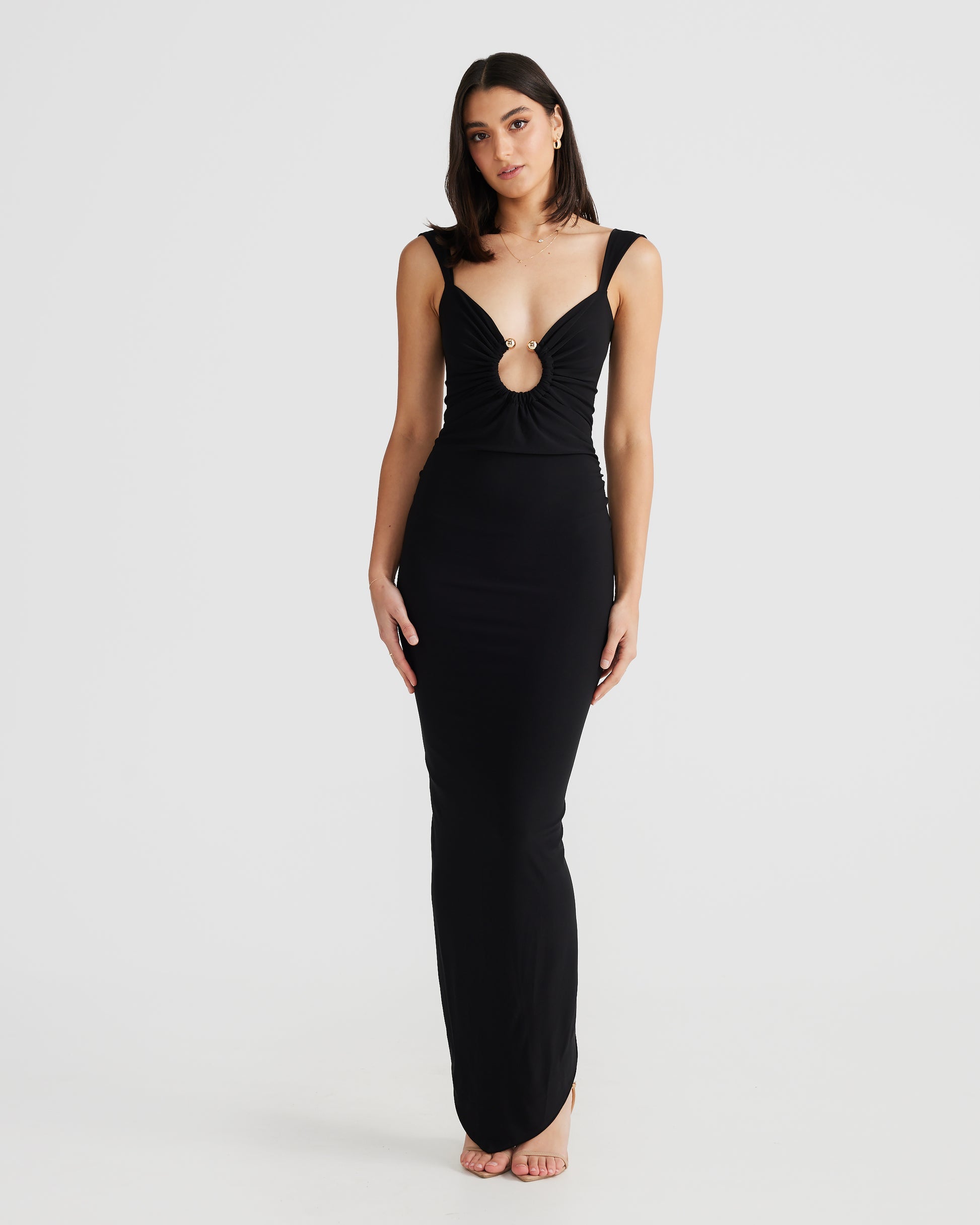 MÉLANI The Label ELENA Black Backless Fitted Dress