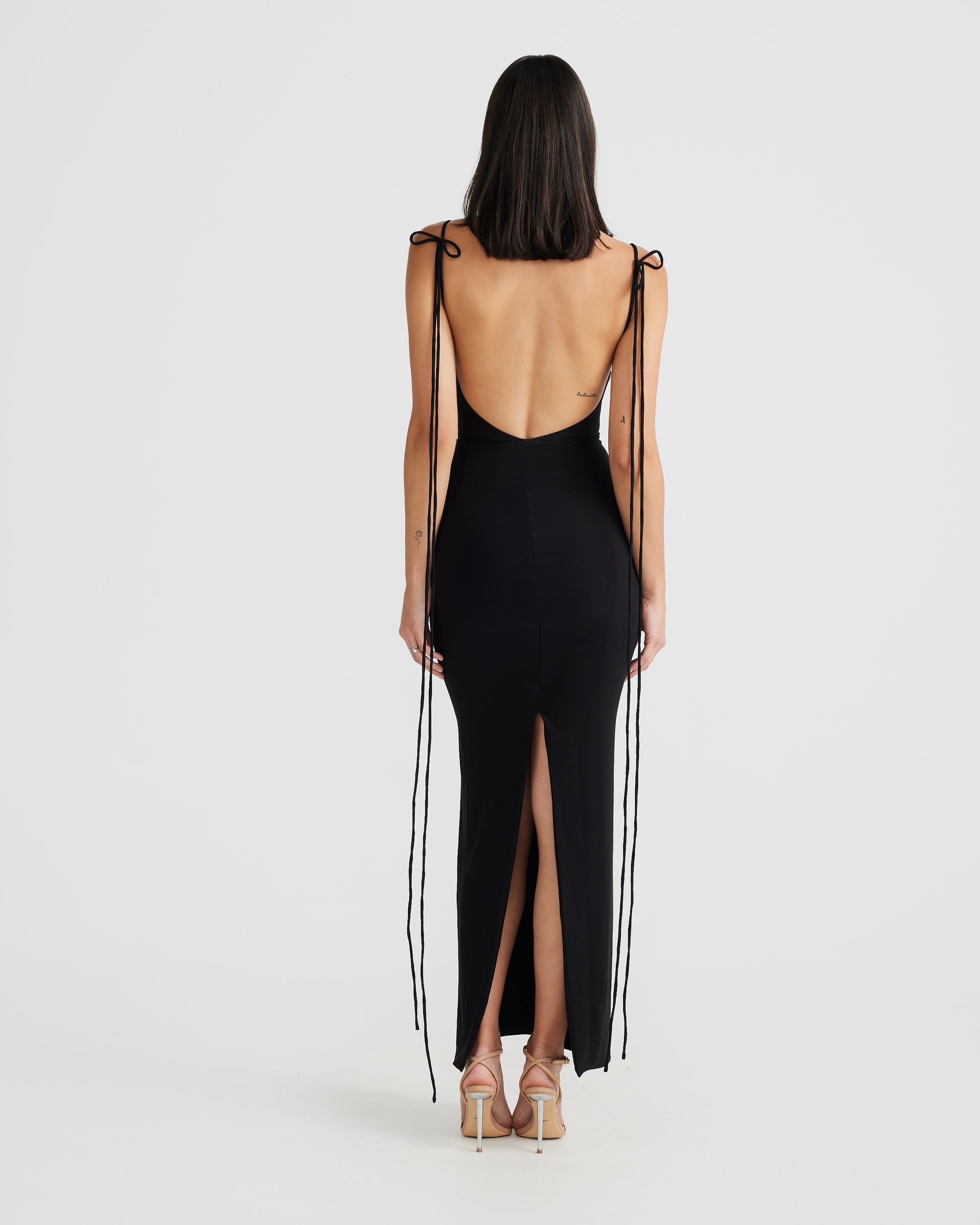 MÉLANI The Label NATALI Black Backless Dress