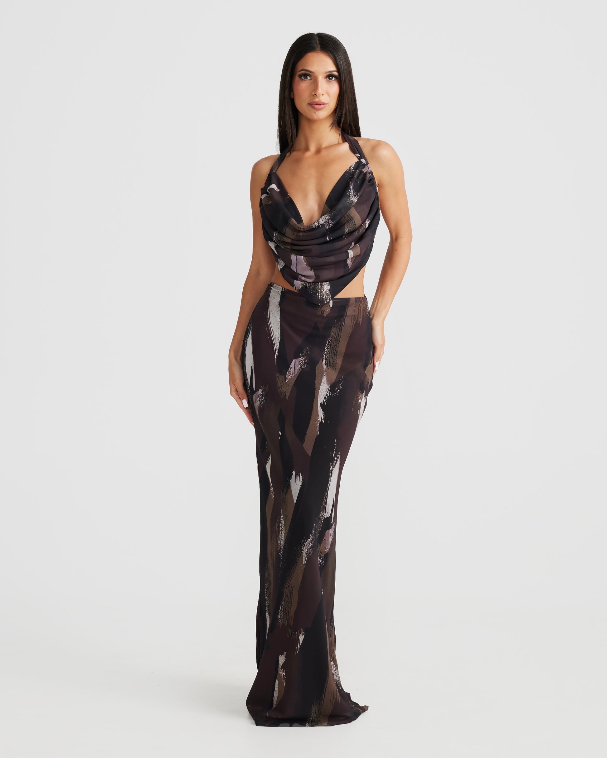 MÉLANI The Label BLAIR SET Unbound Print Chiffon Two-Piece Set